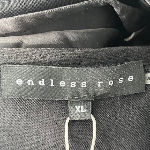 Endless Rose Women Black Satin Bow Halter Mock Neck Sleeveless Top Blouse XL NWT - Picture 7 of 10